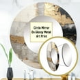 thumbnail image 3 of Designart "Gold Pottery In Gray Minimalism" Abstract Spirals Rund Mirror For Wall Decor - Large Grey Round Printed Mirror -Modern Round Living Room Mirror - 23" x 23", 3 of 6