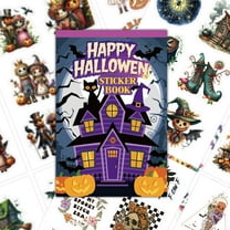 54 Sheets 352 Pcs Halloween Sticker Book Waterproof Vinyl Decals for Crafts Journaling Scrapbooking Pumpkin Ghost Witch Theme Party Decorations