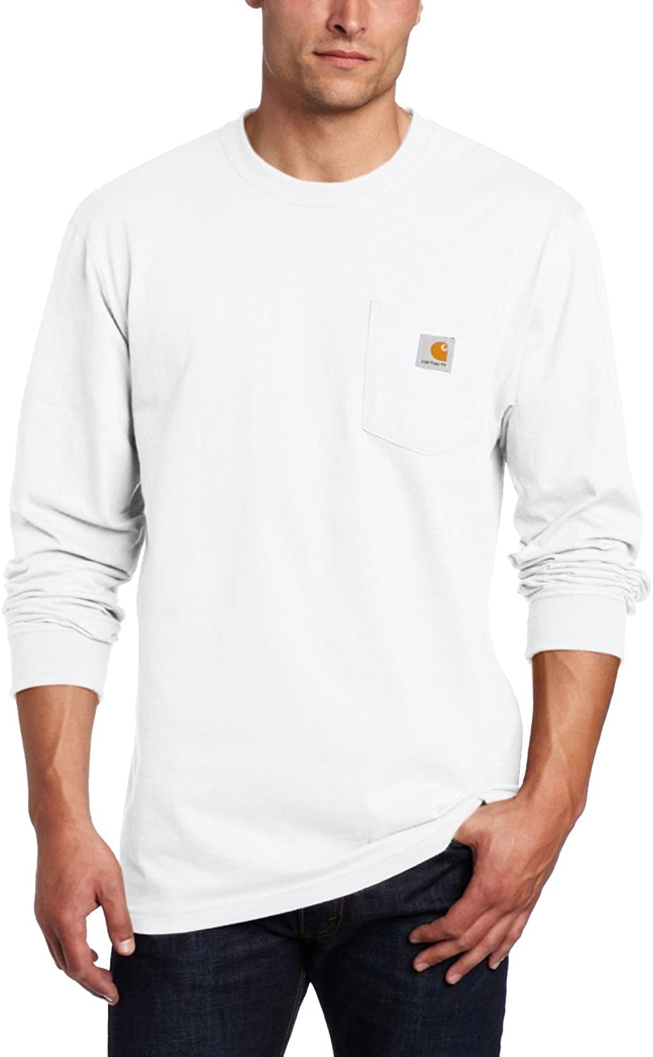 Carhartt Men's Big and Tall Workwear Jersey Pocket Long-Sleeve Shirt ...