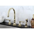 thumbnail image 2 of Kingston Brass KS2792TLBS Tuscany Deck Mount Kitchen Faucet w/Sprayer Brass, 2 of 3