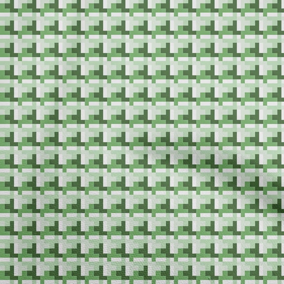oneOone Cotton Jersey Green Fabric Geometric Sewing Material Print Fabric By The Yard 58 Inch Wide