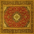 thumbnail image 1 of Ahgly Company Indoor Square Medallion Yellow Traditional Area Rugs, 4' Square, 1 of 4