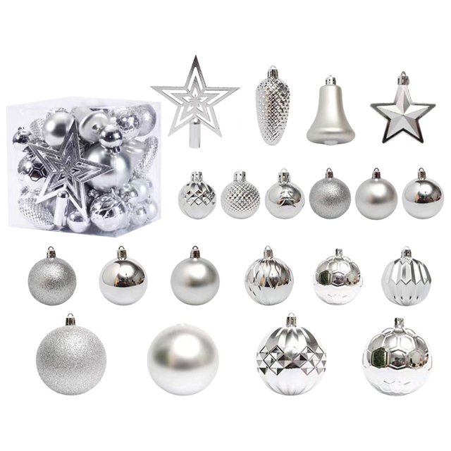 Juego de 45 adornos navideños de plástico con forma de estrella para árbol de Navidad.