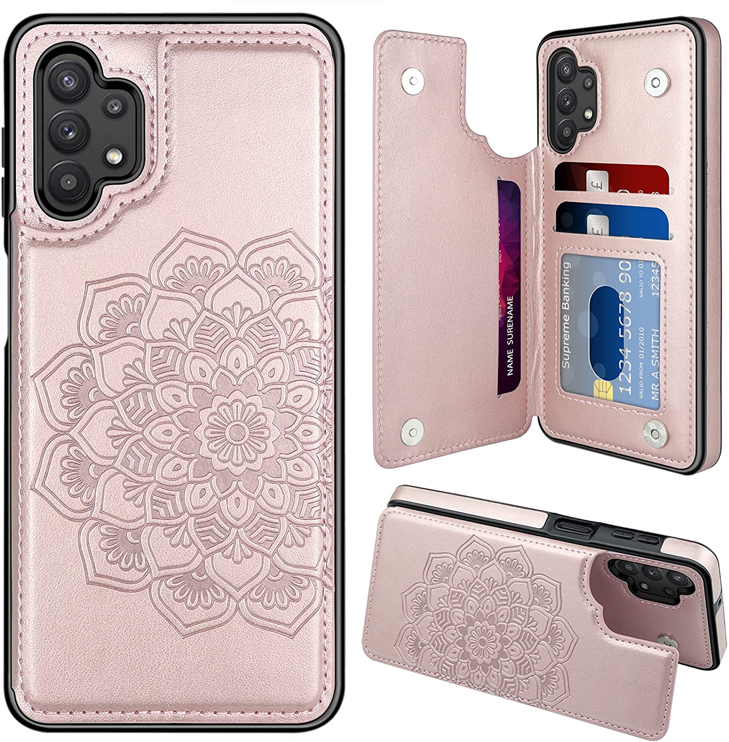 MMHUO for Samsung A32 5G Case,Flower Back Flip Case for Samsung Galaxy A32 5G Wallet