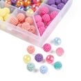 thumbnail image 3 of 148pcs 8 style Rubberized style Imitation Pearl Transparent Acrylic Beads Berry Round Mixed color 12x11.5-12mm Hole: 1-2mm, 3 of 5