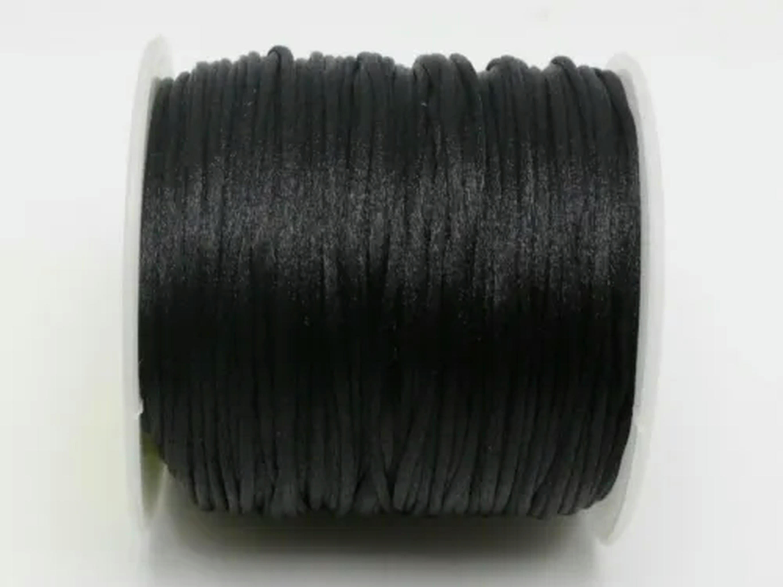 EOEMY 10 Roll 1mm Braided Macrame Satin Silk Cord Chinese Knot Nylon Rattail Thread-6# Green