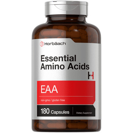 Essential Amino Acids Supplement | 180 EAA Capsules | Optimum Ratio with BCAAs | by Horbäach