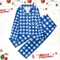 thumbnail image 2 of Tfken Christmas Sleepwear For Girls Size 13-14 Years Long Sleeve Trendy Shirts Pants Plaid Print Lapel Neck Blue Teen Pajama Set, 2 of 4