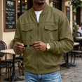 thumbnail image 5 of Suede Bomber Jacket Men Casual Zip Up Jackets with Pockets Fashion Stylish Lightweight Jackets, 5 of 5