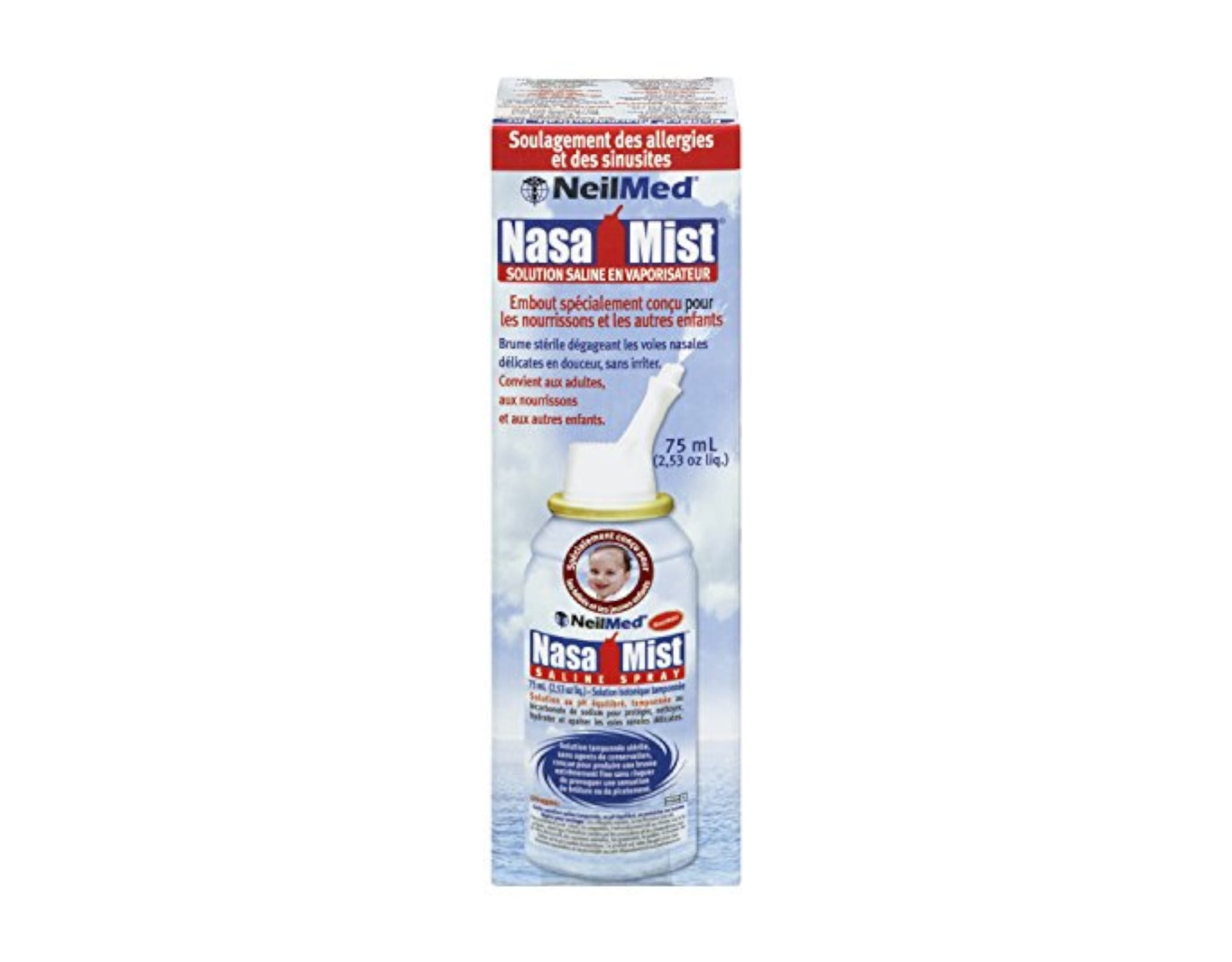 5 Pack - Nasamist Saline Spray Isotonic 75 ml Each