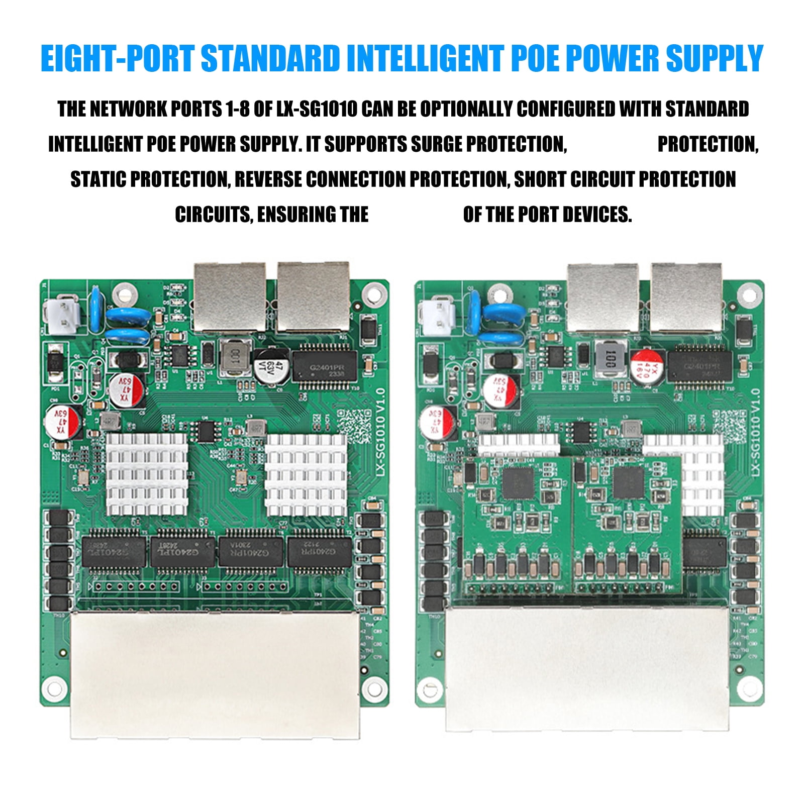 10 Port Gigabit Ethernet Switches With 8 PoEs Port Design For Home Offices And Surveillances Systems