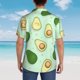 thumbnail image 4 of Fotbe Avocado Camisa Hawaiana para Hombre Unisex – Camisa Casual de Verano con Botones de Manga Corta de Algodón y Lino,X-Large, 4 of 7