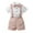 Pink, variant on Hpapadks Baby Boy Outfits Boys Short Sleeve Solid Bowknot Lapel Shirts Suspenders Shorts Gentleman Suit Baby Clothes Army Green 18-24 Months