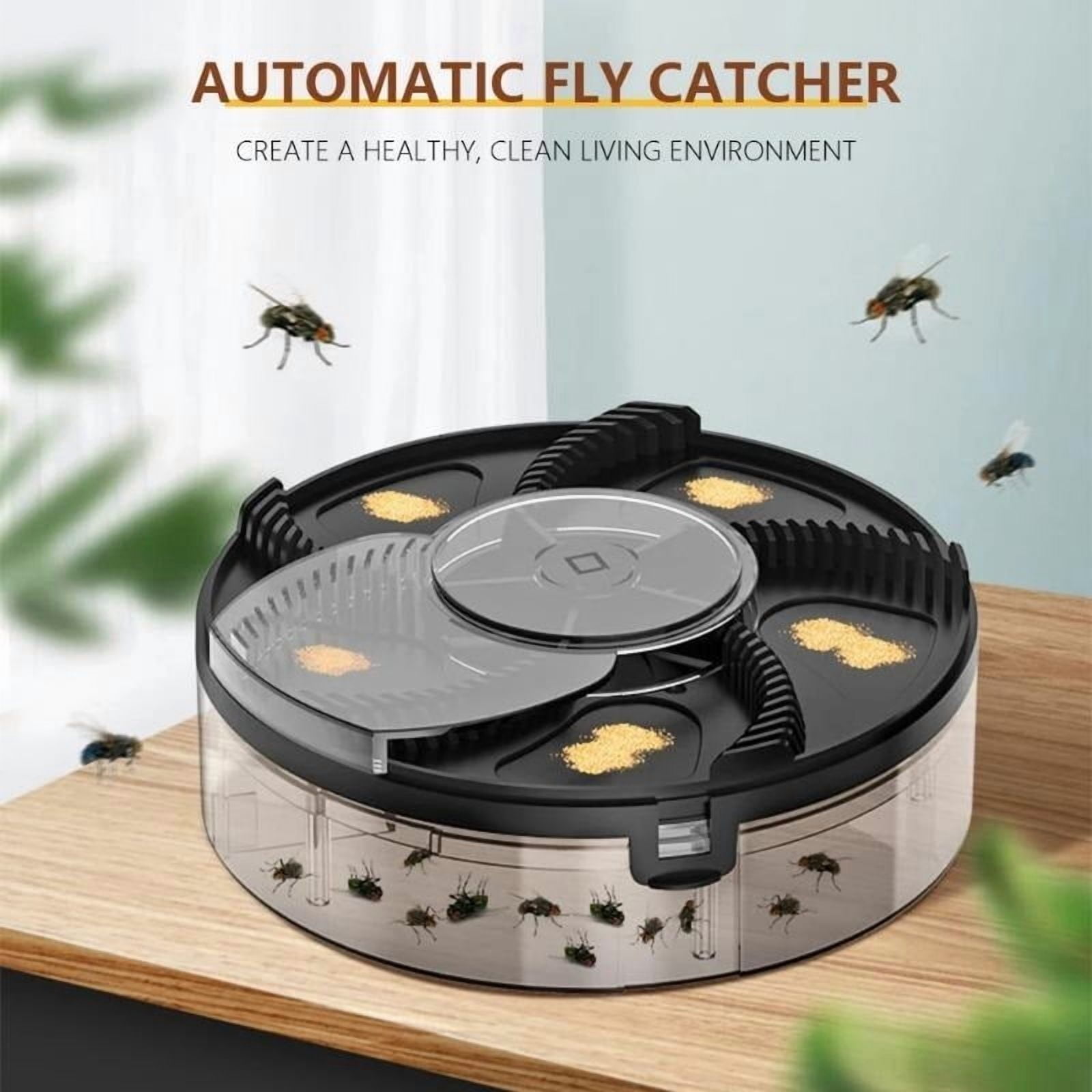YIYUN USB Rechargeable Automatic Fly Catcher – Quiet Plug-In Insect Trap with 1200mAh Battery for Kitchen & Indoor Use.