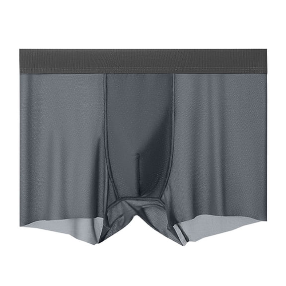 Bpyeka Men's Ice Silk Nylon Stretch Waist Boxer Briefs, Comfortable Elastic Underwear, L-4XL