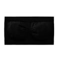 thumbnail image 4 of LbsKUS Women Bandeau Bra Padded Strapless Bralette Bra Seamless Bandeau Tube Top Bra Teen Girls 2Pc No Trace Underwear(#01 Black,Small), 4 of 8