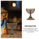 thumbnail image 5 of Candelabro cónico Jibi con temática de Hanukkah, candelabro de 7 brazos, centro de mesa, 5 of 7