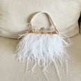 thumbnail image 6 of Women's Evening Clutch Bag Ostrich Feather Chain Shoulder Bag Banquet Wedding Purses Handbag Crossbody Bags for Party, 6 of 19