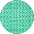 thumbnail image 1 of Ahgly Company Indoor Round Abstract Turquoise Blue Modern Area Rugs, 3' Round, 1 of 4