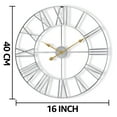 thumbnail image 6 of Sorbus Large Metal Roman Numberal Wall Clock for Living Room Decor (Silver, 16" Diameter), 6 of 7