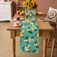 thumbnail image 2 of Lemons Leaves Table Runner 70 Inches, Summer Fruits Floral Botanical Teal Green Bed Runner Dresser Scarves Tabletop for Indoor Outdoor Parties/Ceremony/Banquet, 13" x 70", 2 of 9