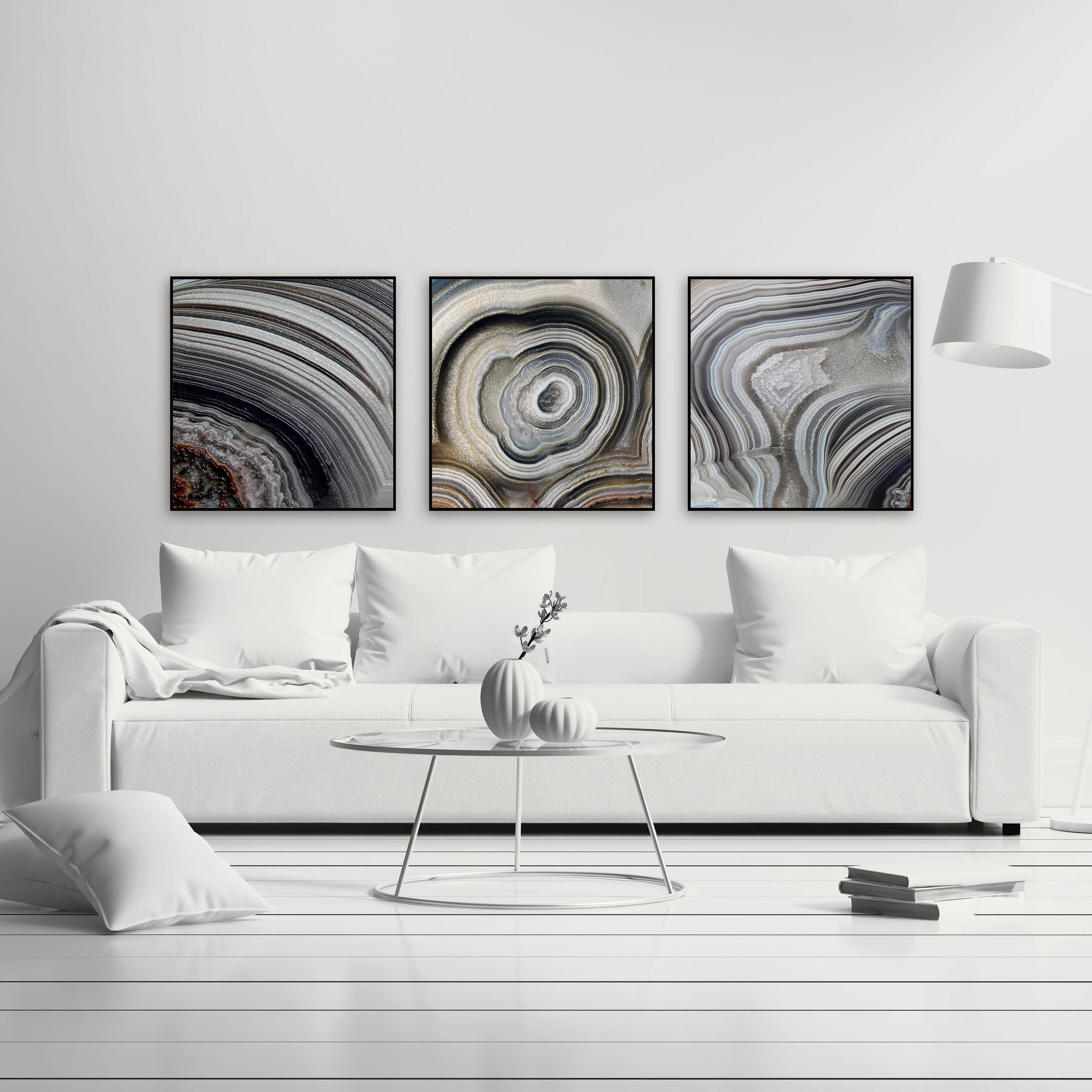 Beige Swirls Triptych