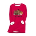 thumbnail image 2 of Leesechin Womens Tops Long Sleeve Deals Thick Fleece Sweatshirt Winter Velvet Warm Underwear Top in Clearance, 2 of 3