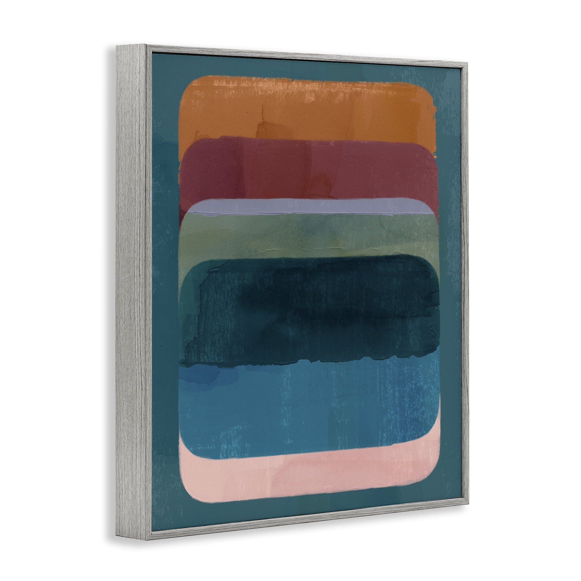 Stupell Industries Rustic Inspired Ombre Pattern Abstract Painting Gray Framed Art Print Wall Art, 24 x 30
