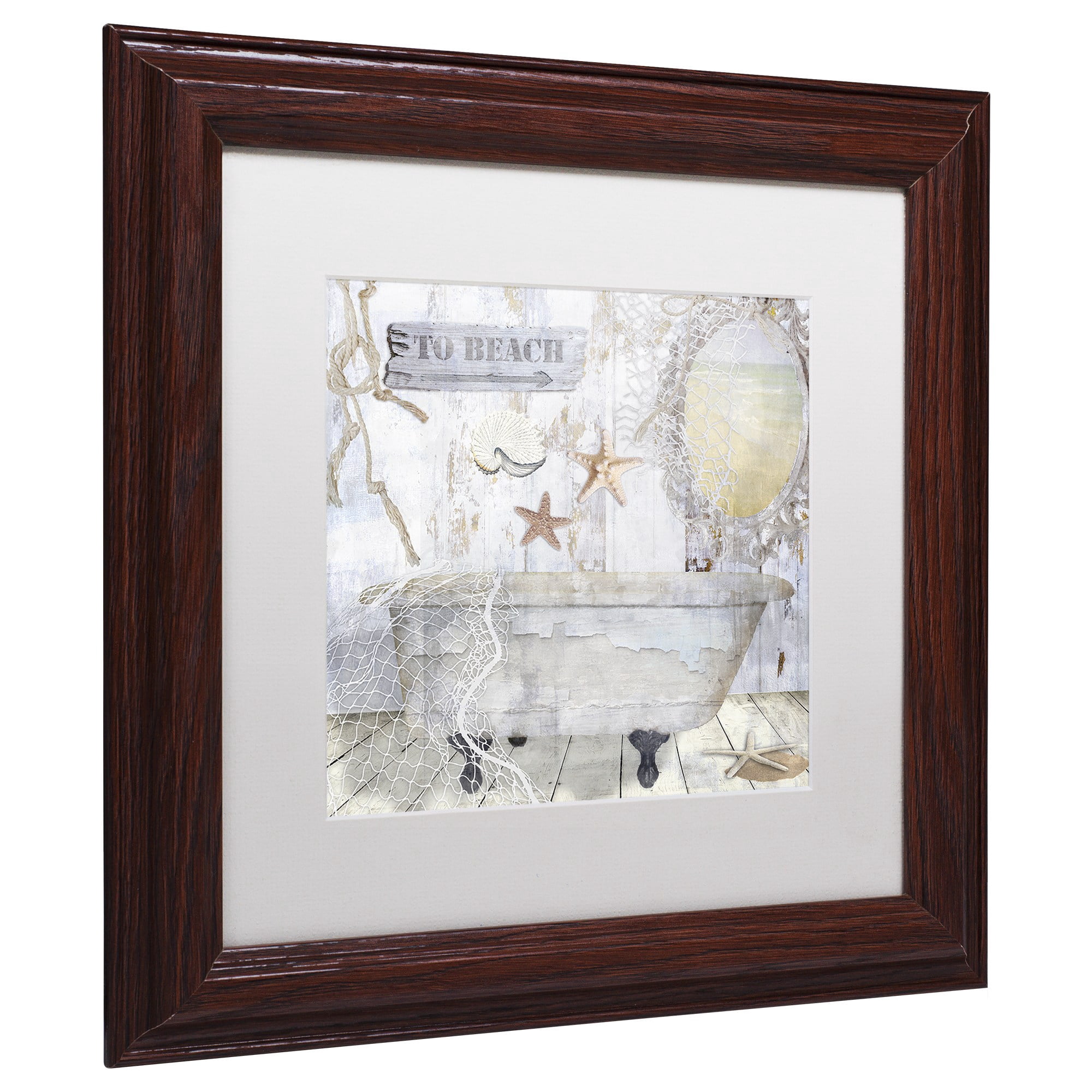 Trademark Fine Art "Beach House I" Canvas Art by Color Bakery, White Matte, Wood Frame