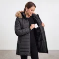 thumbnail image 3 of Winter Coat Womens Hooded Winter Puffer Jacket Windproof Outerwear Coat, Darkgray 2XL, 3 of 8