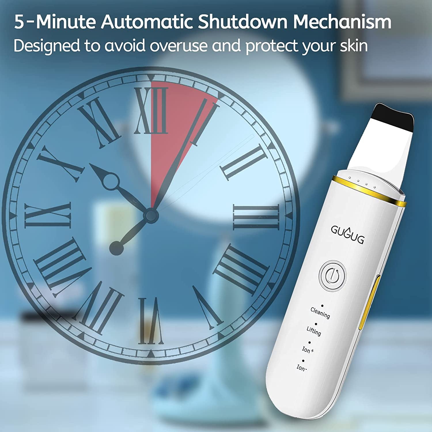 Skin Scrubber, Face Spatula Pore Cleaner Blackhead Remover Tools for Facial Deep Cleansing-4 Modes,White