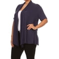 thumbnail image 3 of Women's Plus Size Solid Open Front Vest Cardigan, 3 of 4