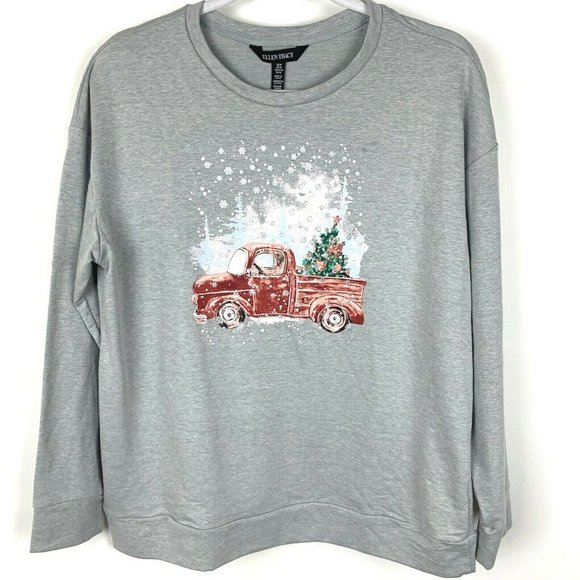 Ellen Tracy Womens Holiday Sweatshirt (Gray, X-Large) - Walmart.com