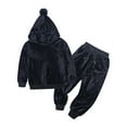 thumbnail image 3 of Kiijoy Velvet Tracksuit for Boys Lined Velour Hoodie Jogger Pants Set, Sizes 9-12M, 3 of 3