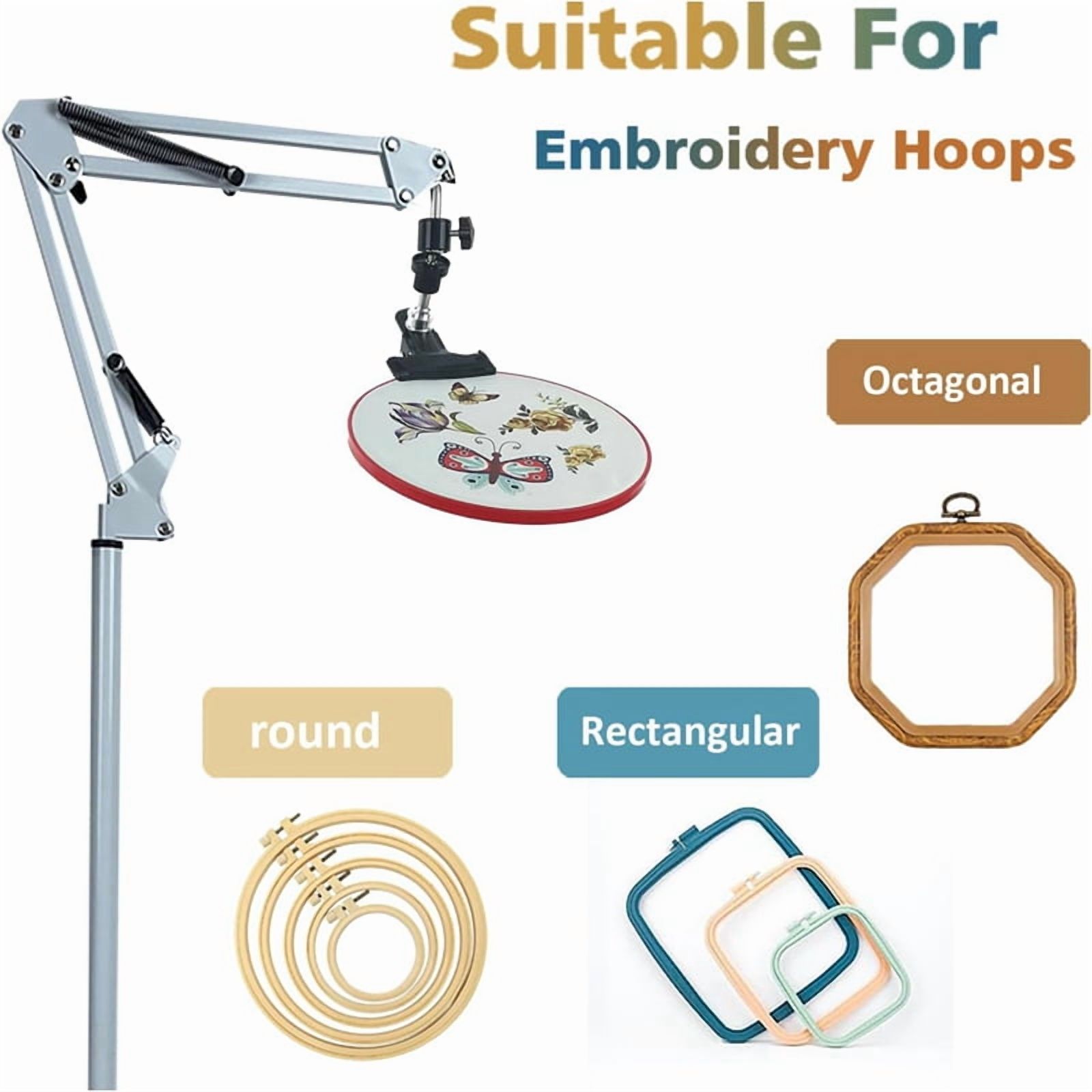 Embroidery Hoop Holder Lap Stand- Holder Stand Metal Embroidery Holder Stand Adjust for Embroidery Hoops B,1 x embroidery hoop holder,White
