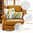 thumbnail image 6 of Pack of 2 Summer Lemon Outdoor Pillow Covers Decorative, Waterproof Pillow Protector, Farmhouse Fruits Birds Leaves Plants Yellow Plaid Throw Pillowcases Accent Cushion Cases for Patio Couch 24"x24", 6 of 8