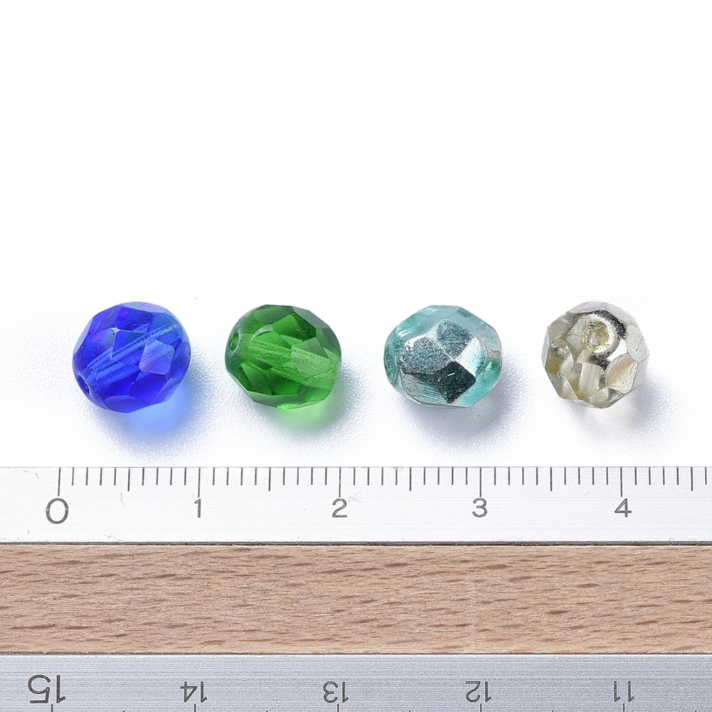 Transparent Czech Glass Beads Faceted Oval Mixed Color 7~7.5x8mm Hole: 1mm about 240pcs/bag