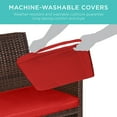 thumbnail image 6 of Best Choice Products 4-Piece Outdoor Wicker Patio Conversation Furniture Set w/ Table, Cushions - Brown/Red, 6 of 8