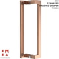 thumbnail image 5 of HYDROWARE Modern Contemporary Long Stainless Steel Push Pull Door Handle for Home Entrance Glass Shower Wooden Barn & Office Store Shop Doors - Copper - 24 Inches, 5 of 5