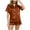 006 Brown, variant on SCSAlgin Women's Satin Pajama Set 2-Piece Sleepwear Loungewear Button Down Short Sleeve PJ Set