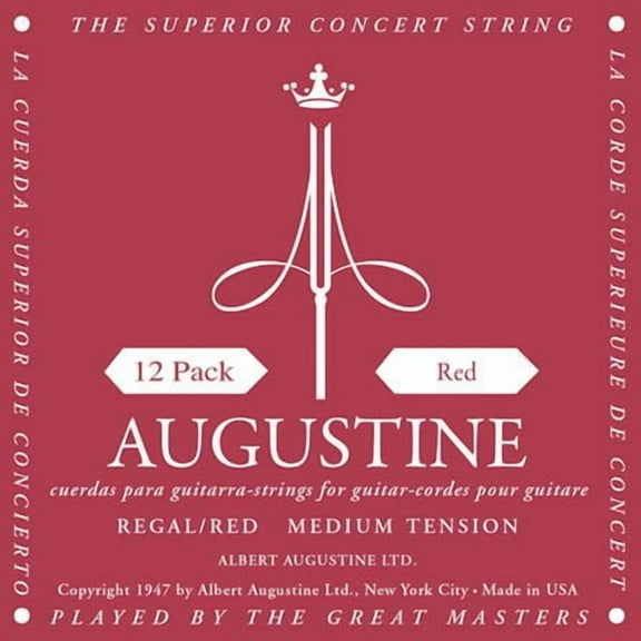Augustine Regal Red Medium Tension Nylon Guitar Strings 12-Pack