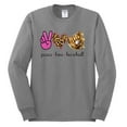 thumbnail image 3 of Peace Love Baseball Sports Mens Long Sleeve Shirt, Heather Grey, XX-Large, 3 of 5