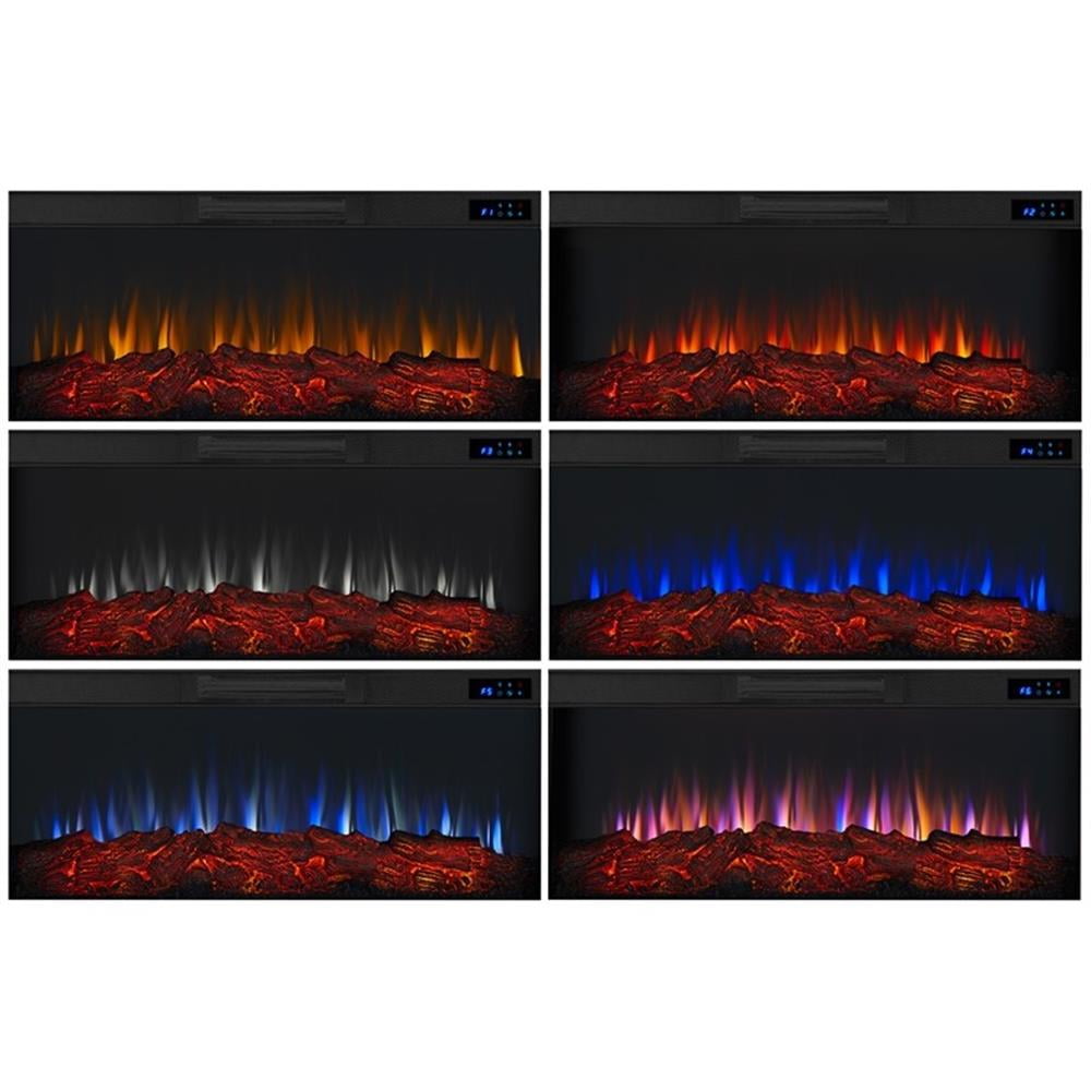 Bowery Hill 68" Wood Landscape Electric Fireplace in Venetian Gray