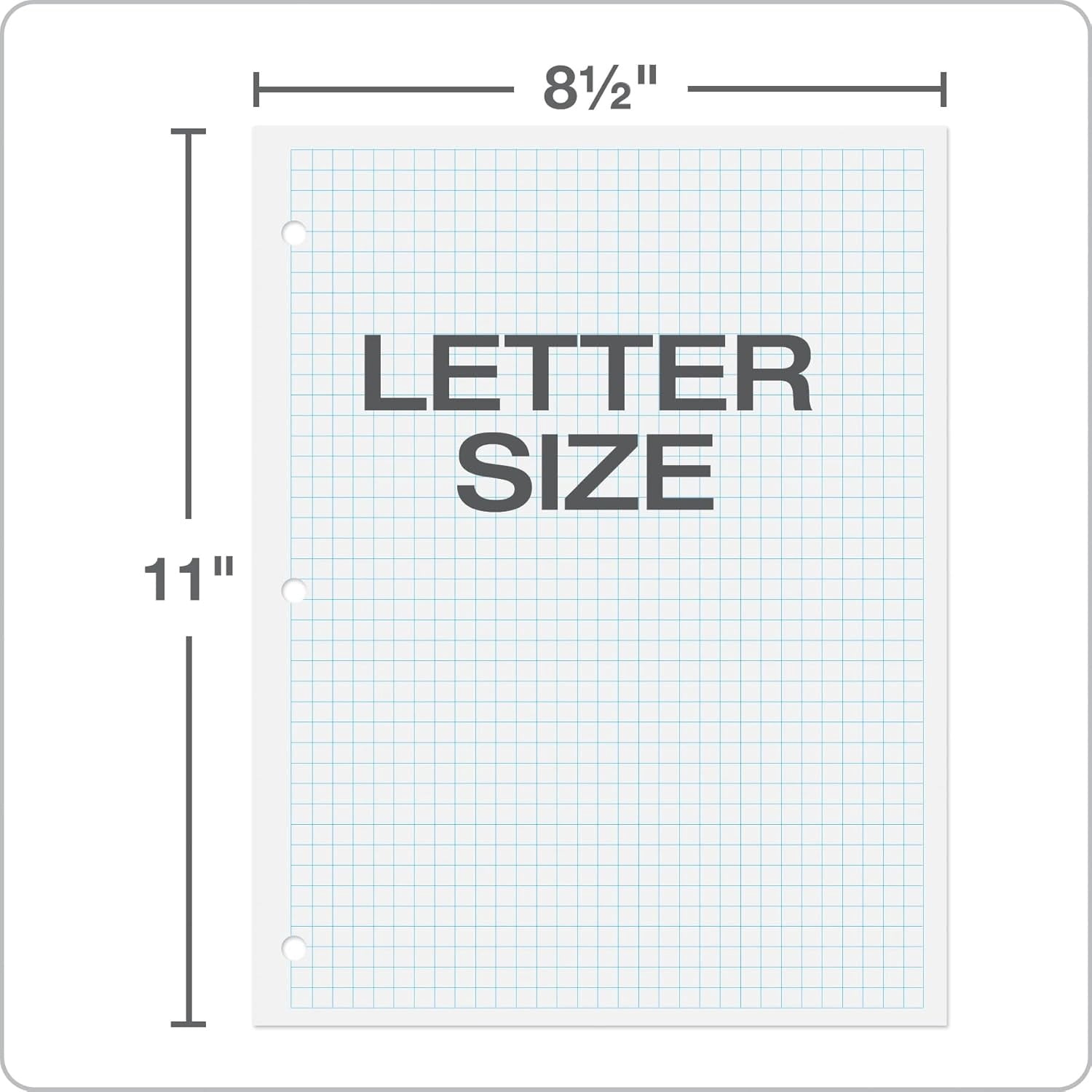 Loose Leaf Paper, Filler Paper Notebook Paper, 8-1/2" x 11", (4x4), 3-Hole Punched, 800 Sheets for 3 Ring Binders, 2 Packs of 400, White