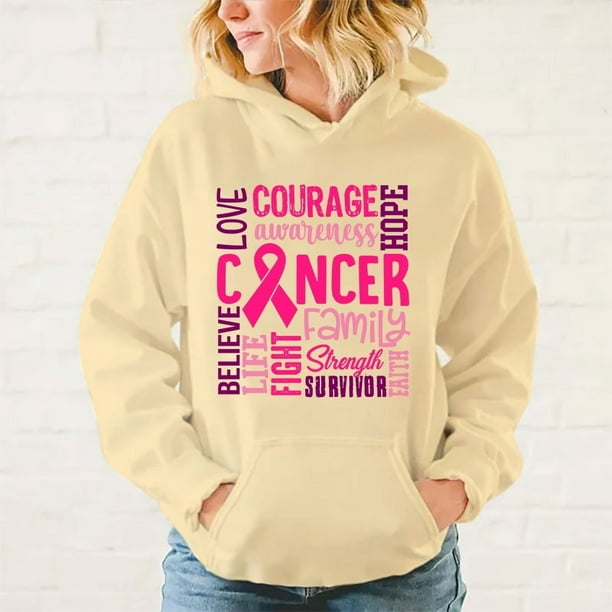 Sudadera con capucha y estampado de cáncer de mama para hombre y mujer, moda de otoño e invierno, con estampado de cáncer, informal