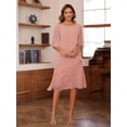 thumbnail image 2 of Vestido Miao Duo Black Flutter Chiffon largo hasta el té para mujer, 2 of 7