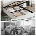 thumbnail image 5 of Garvee Queen Size Lift Up Storage Bed Frame with with Gold Wingback Headboard, Velvet Upholstered Bed Frame for Home Office, Hydraulic Support, No Box Spring Needed, White, 5 of 9