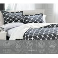 thumbnail image 2 of Elegant Comfort Luna Ogee 3-Piece Sherpa Comforter Set, Reversible Micro-Suede, Soft and Breathable Bedding, Ogee Pattern Sherpa Comforter, Queen, Charcoal Gray, 2 of 5