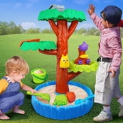 Big Tree Water Table for Toddlers - 4 Tiers Sand Watertable with 10+ Accessories, Sensory Play Activity Splash Table Indoor Outdoor Backyard Summer Beach Toys for Boys Girls 1 2 3 4 5 6 7 8 year old
