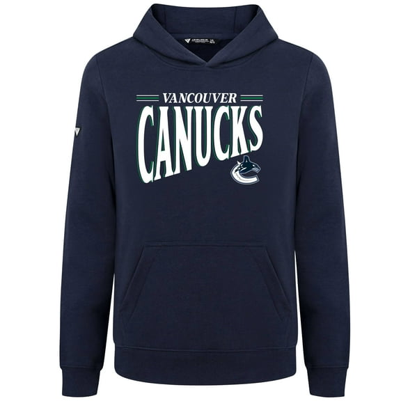 Youth Levelwear  Navy Vancouver Canucks Jr Podium Tally Pullover Hoodie
